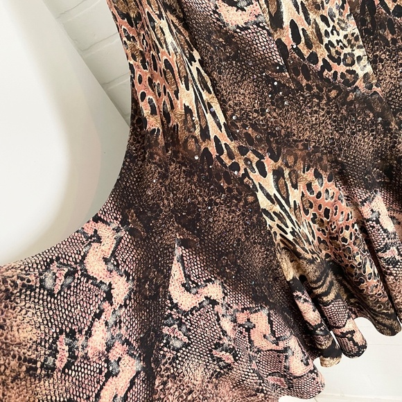 Joseph Ribkoff Maxi Skirt Y2K Mobwife Slinky Snakeskin Animal print fairy 18 - Picture 5 of 12